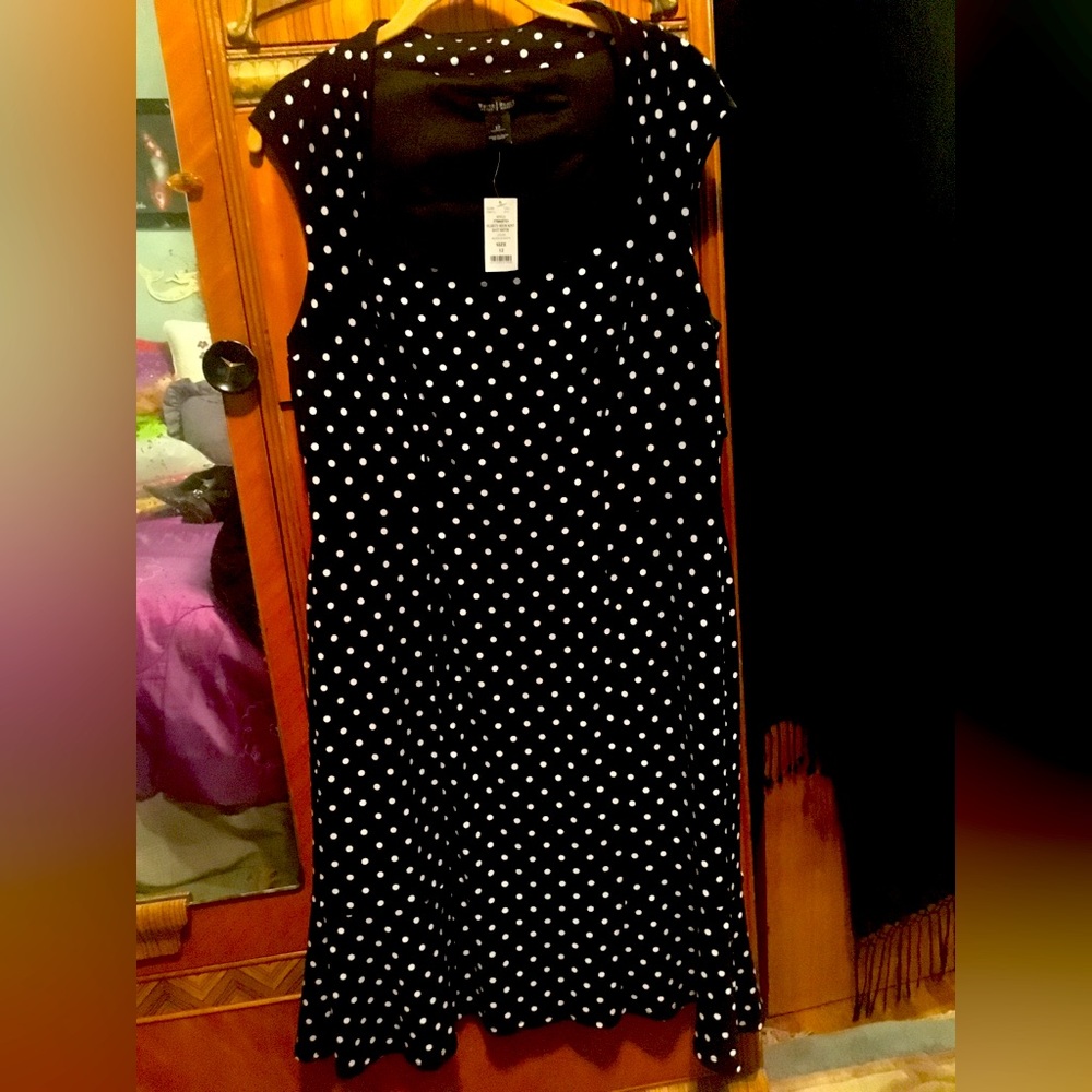 Black and white polka dot dress nwt